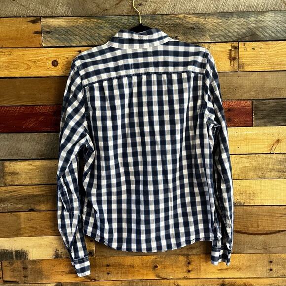 Hollister Blue And White Plaid Button Down Size Large - Picture 2 of 8